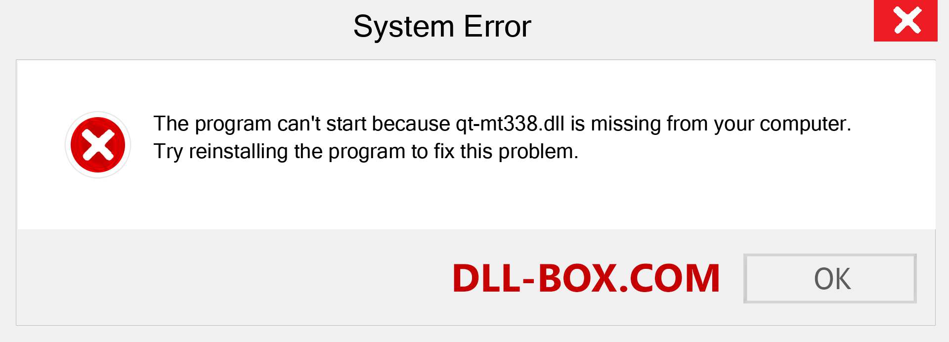  qt-mt338.dll file is missing?. Download for Windows 7, 8, 10 - Fix  qt-mt338 dll Missing Error on Windows, photos, images
